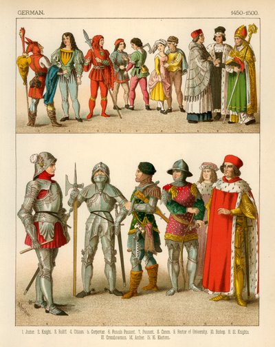 Costume allemand 1450-1500 - Albert Kretschmer